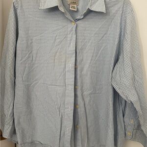 L.L. Bean Women’s Light Blue Gingham Shirt XL